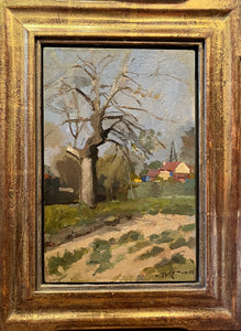 Tree, Church, and Country House, Damvillers  by J. Kirk Richards
