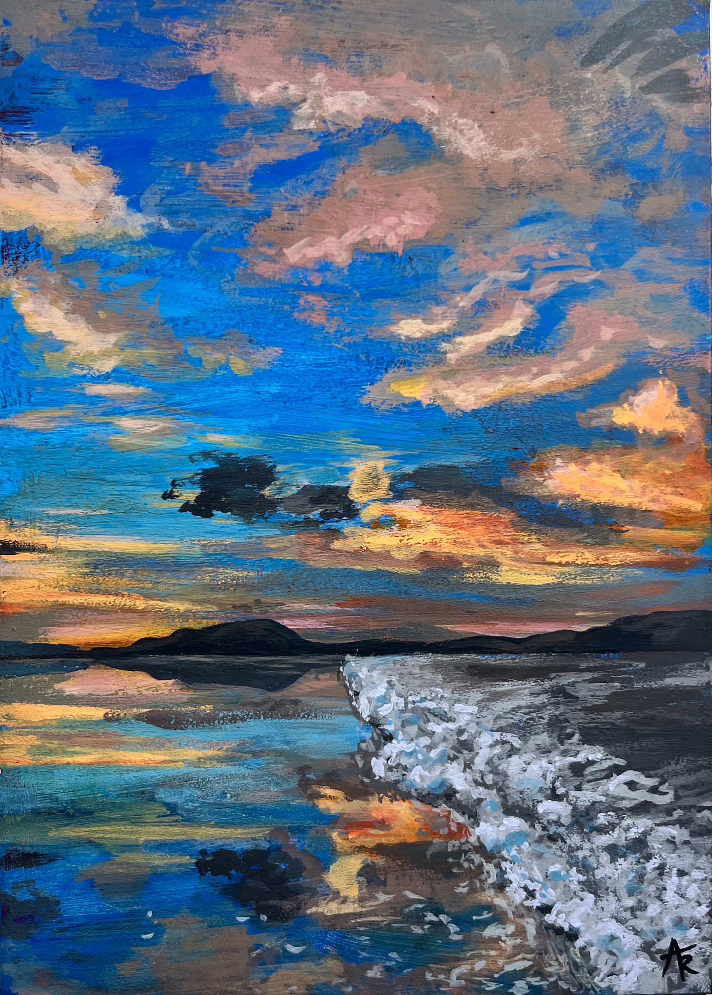 Sunset Over the Great Salt Lake by Ashley Bevan