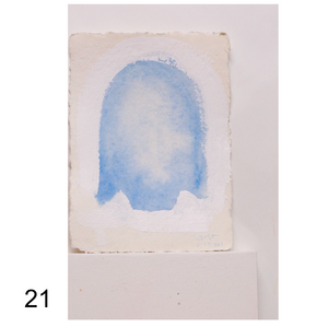 Works on Paper (5 x 7): Cristo (Blue Veil) Series