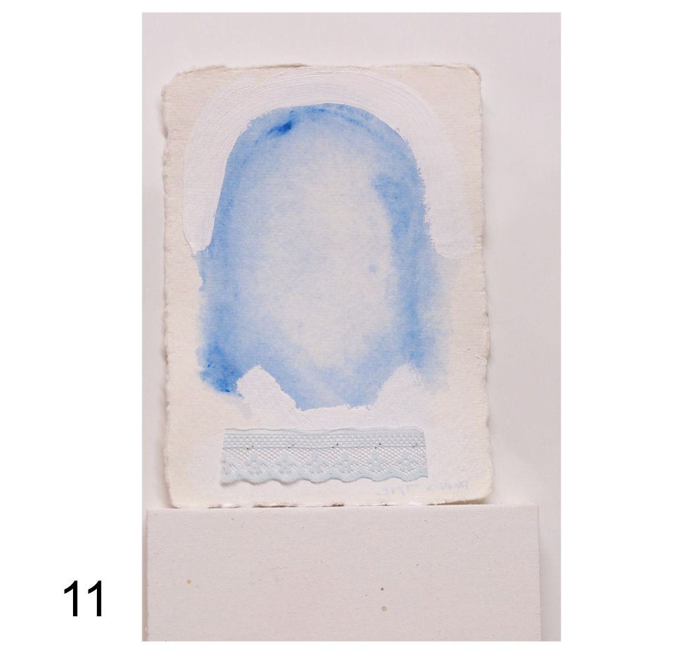 Works on Paper (5 x 7): Cristo (Blue Veil) Series