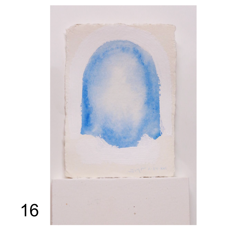 Works on Paper (5 x 7): Cristo (Blue Veil) Series