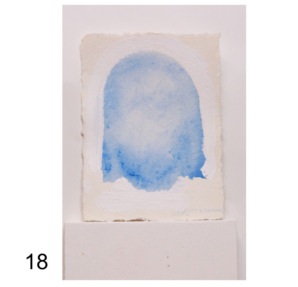 Works on Paper (5 x 7): Cristo (Blue Veil) Series