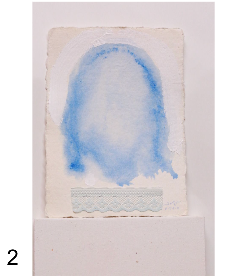 Works on Paper (5 x 7): Cristo (Blue Veil) Series