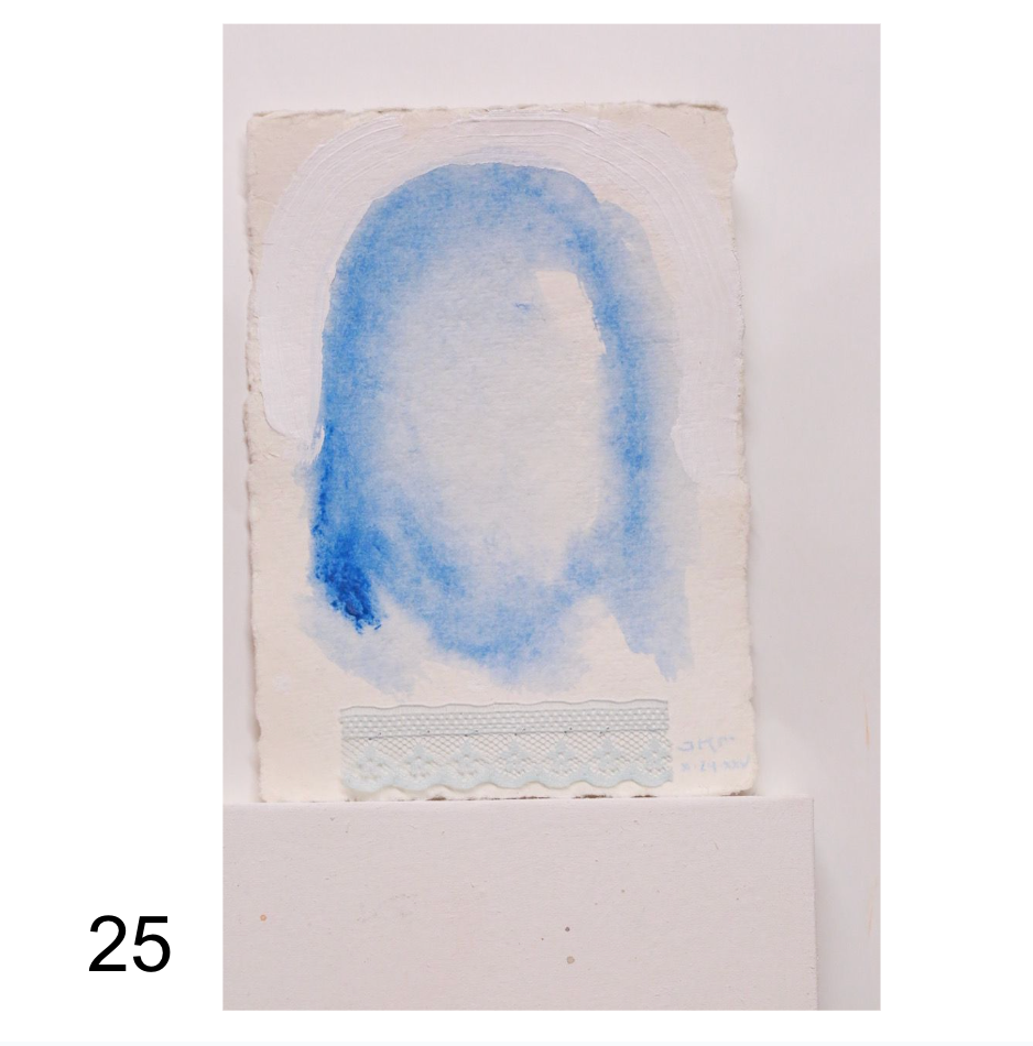 Works on Paper (5 x 7): Cristo (Blue Veil) Series