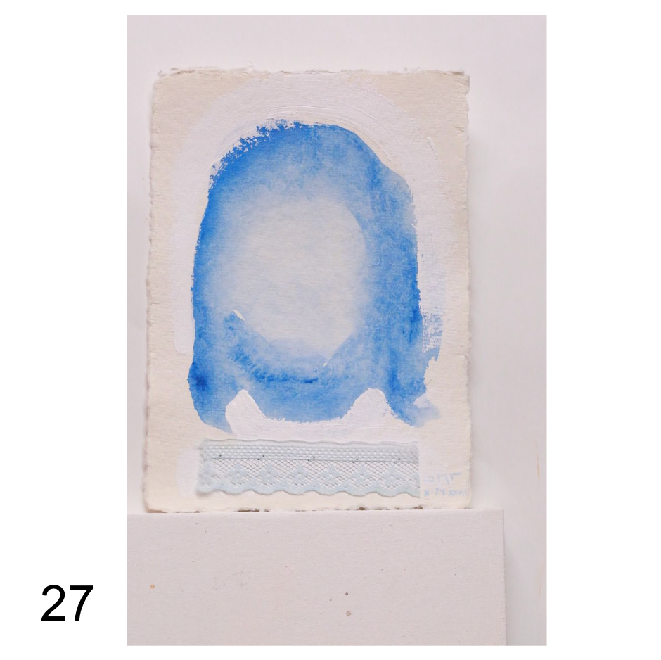 Works on Paper (5 x 7): Cristo (Blue Veil) Series