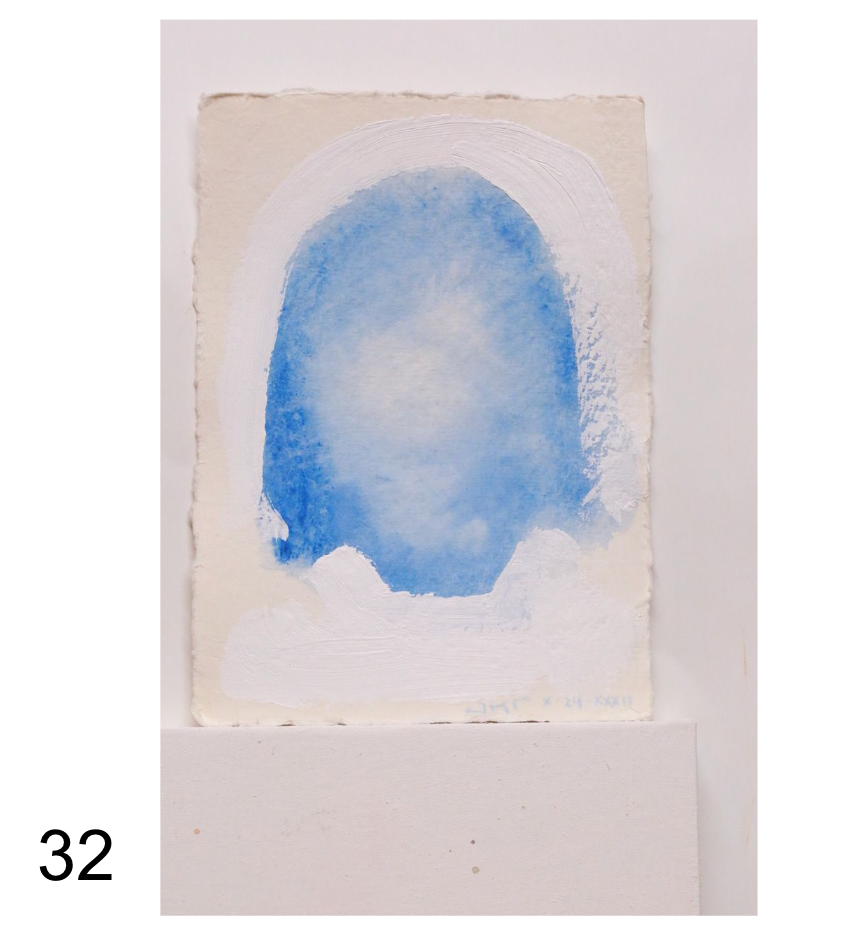 Works on Paper (5 x 7): Cristo (Blue Veil) Series