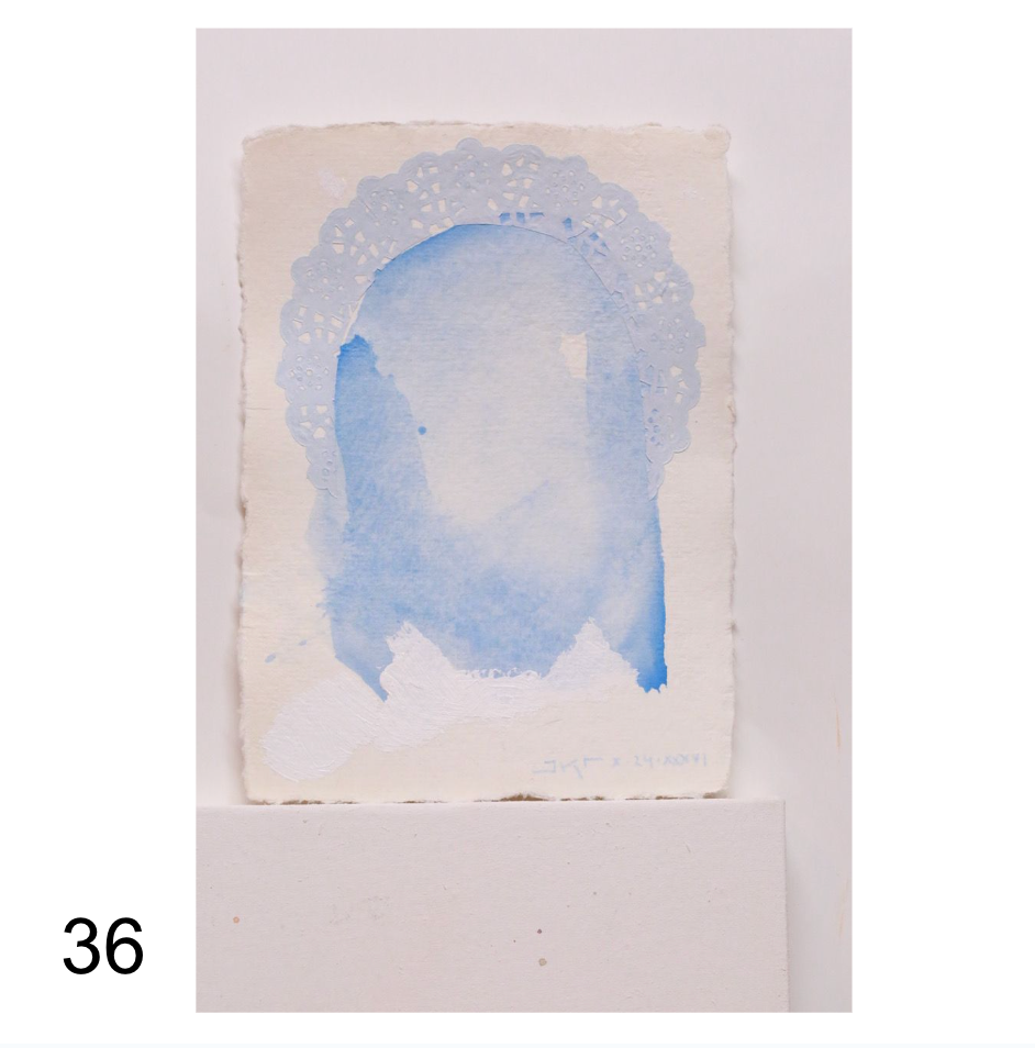 Works on Paper (5 x 7): Cristo (Blue Veil) Series