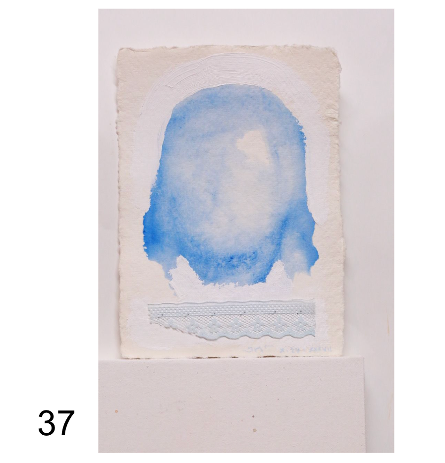 Works on Paper (5 x 7): Cristo (Blue Veil) Series