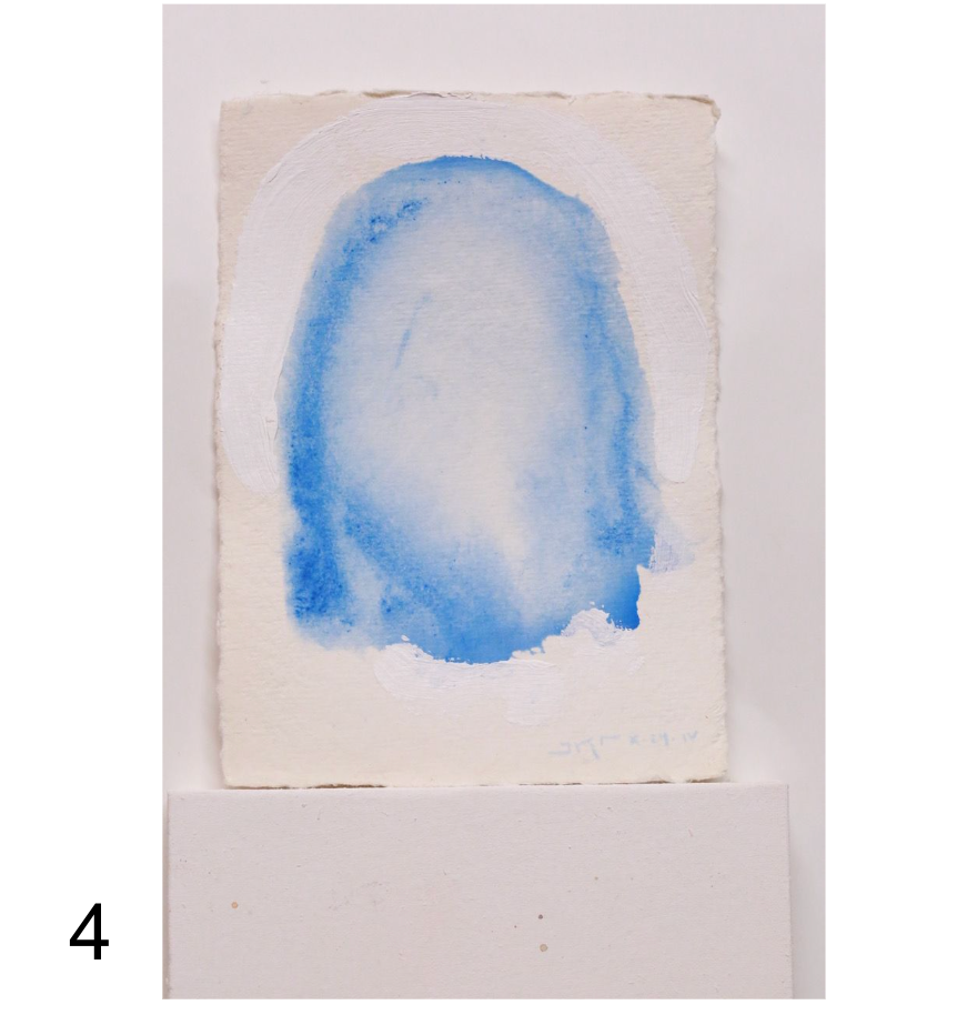 Works on Paper (5 x 7): Cristo (Blue Veil) Series