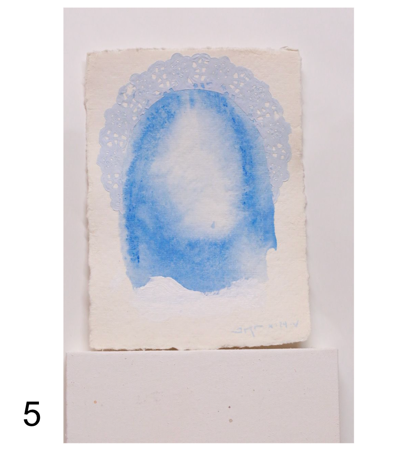 Works on Paper (5 x 7): Cristo (Blue Veil) Series