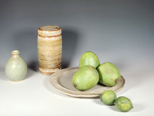 Clay to Canvas: Still Life with Pears and Limes (Ceramics), J. Amber Egbert