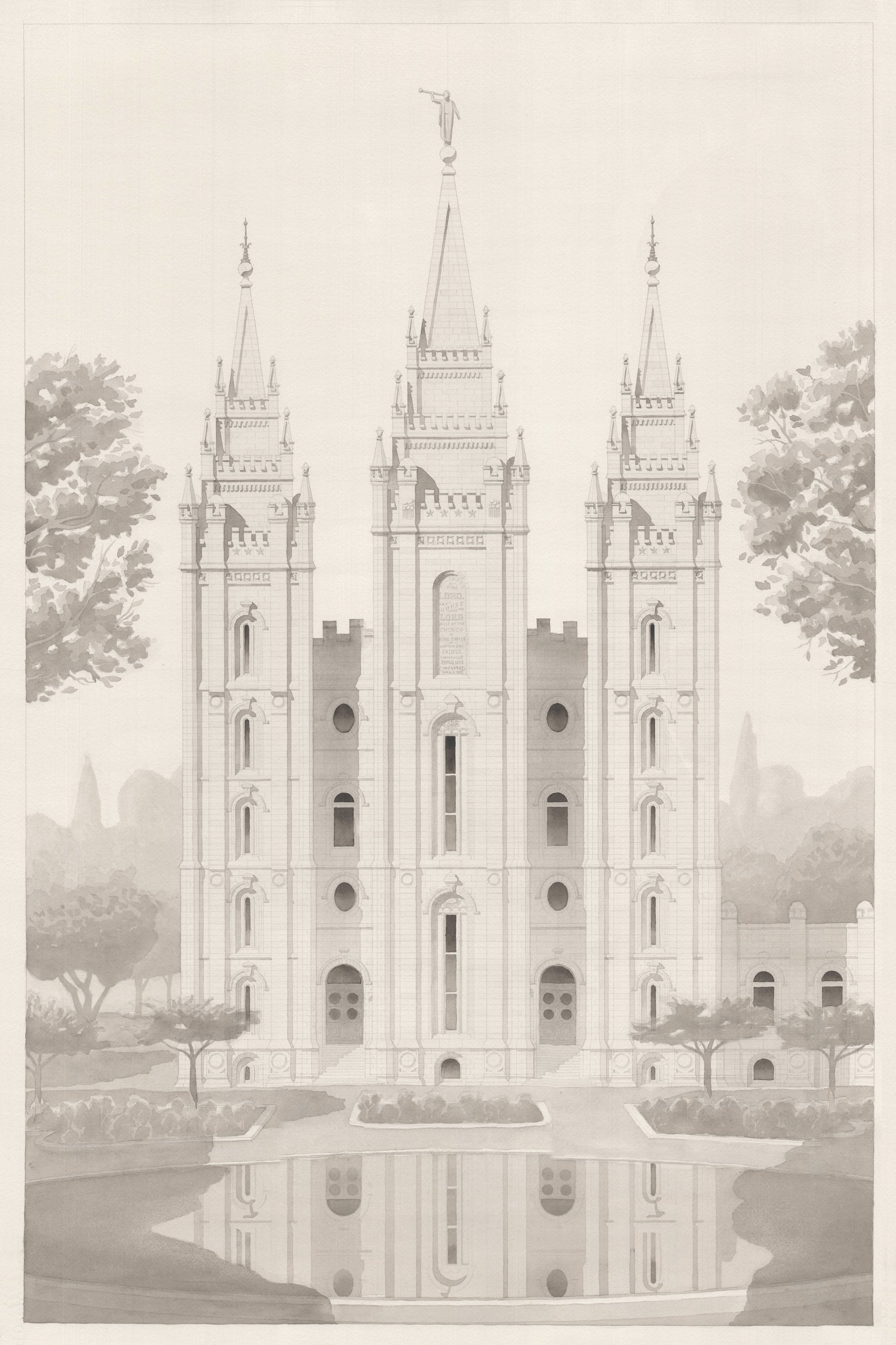 Salt Lake Temple Front Elevation, Ben Felix