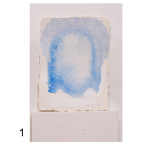 Works on Paper (5 x 7): Cristo (Blue Veil) Series