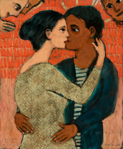 Lovers with witnesses by Brian Kershisnik