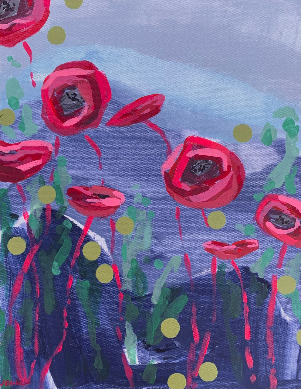 Red Poppies+Seeds i by Julia Bringhurst Blake