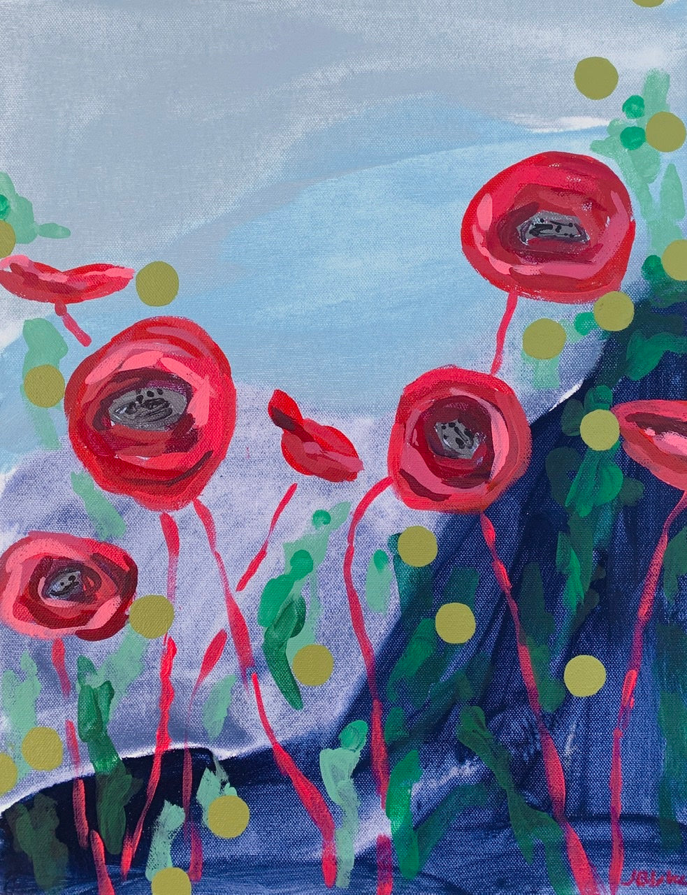 Red Poppies+Seeds ii by Julia Bringhurst Blake