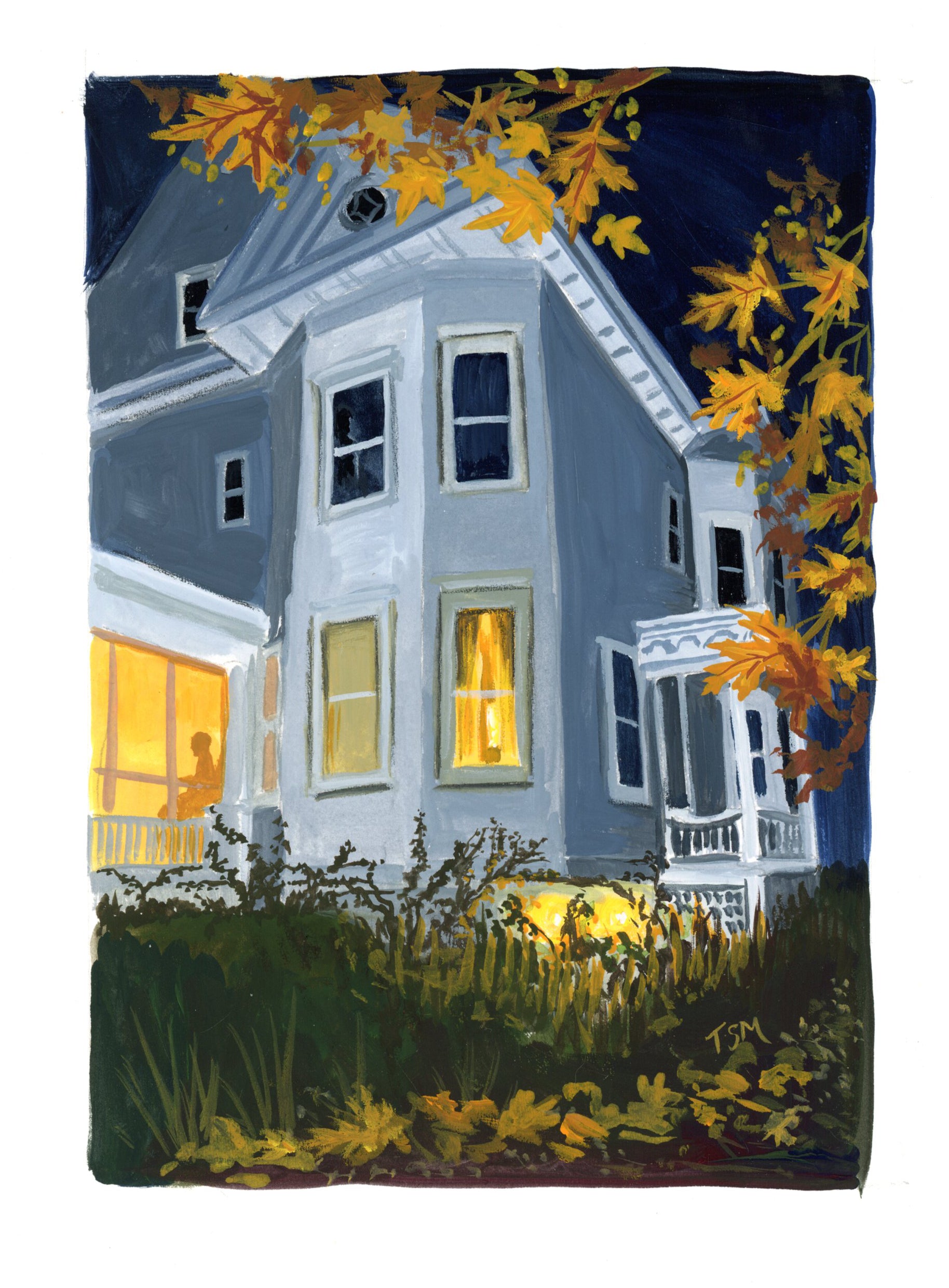 Old House on Halloween Night by Tara McClung