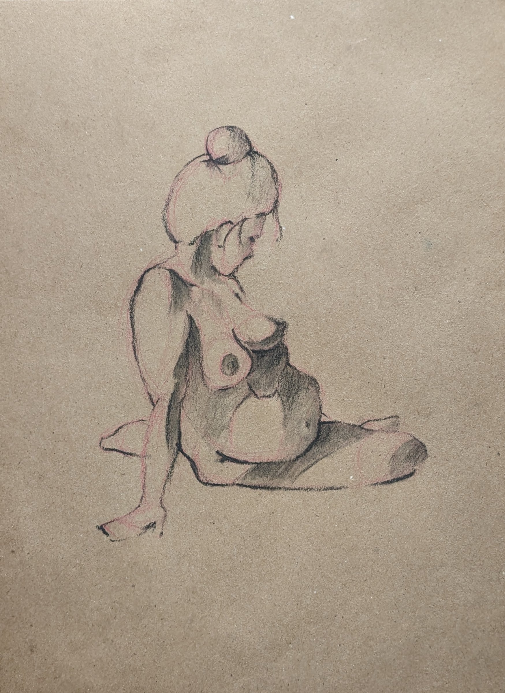 Sitting Mother in Charcoal 5 by Caleb Merrell