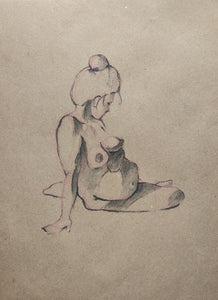 Sitting Mother in Charcoal 5 by Caleb Merrell